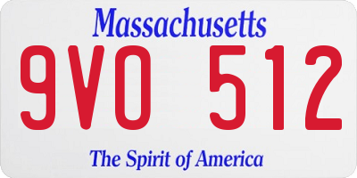 MA license plate 9VO512