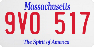MA license plate 9VO517