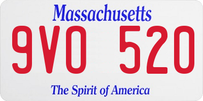 MA license plate 9VO520