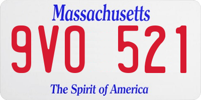 MA license plate 9VO521