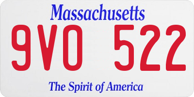 MA license plate 9VO522