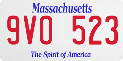 MA license plate 9VO523