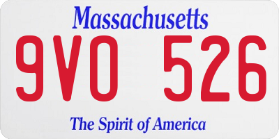 MA license plate 9VO526