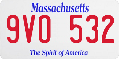 MA license plate 9VO532