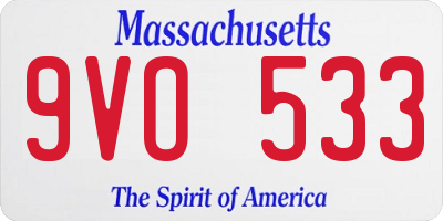 MA license plate 9VO533