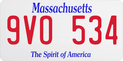 MA license plate 9VO534