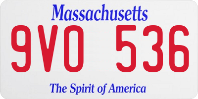 MA license plate 9VO536
