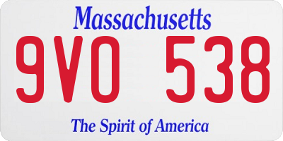 MA license plate 9VO538
