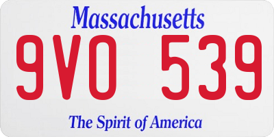 MA license plate 9VO539