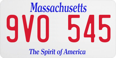 MA license plate 9VO545