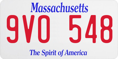 MA license plate 9VO548