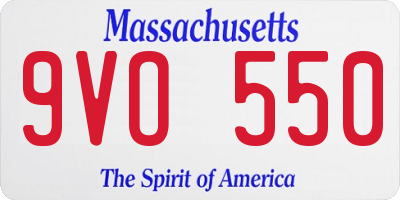 MA license plate 9VO550