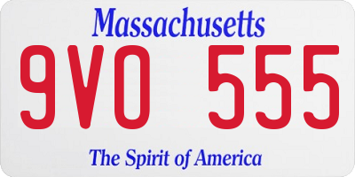 MA license plate 9VO555