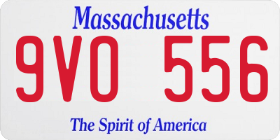 MA license plate 9VO556