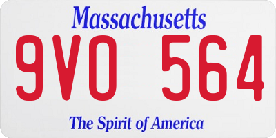 MA license plate 9VO564