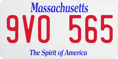 MA license plate 9VO565