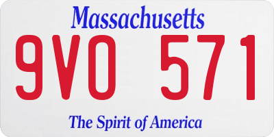 MA license plate 9VO571