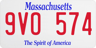 MA license plate 9VO574
