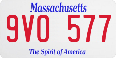 MA license plate 9VO577
