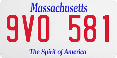 MA license plate 9VO581