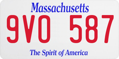 MA license plate 9VO587