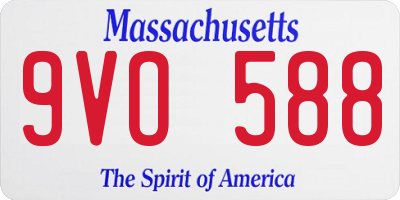MA license plate 9VO588