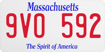 MA license plate 9VO592