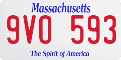 MA license plate 9VO593