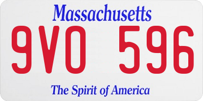 MA license plate 9VO596