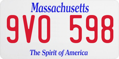 MA license plate 9VO598