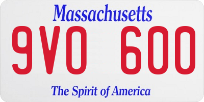 MA license plate 9VO600