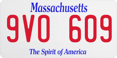 MA license plate 9VO609