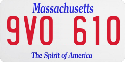 MA license plate 9VO610