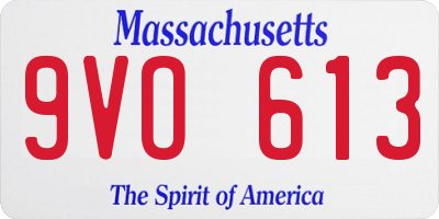 MA license plate 9VO613
