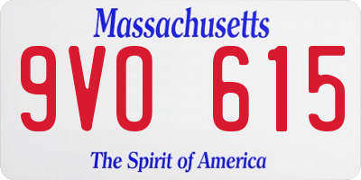 MA license plate 9VO615