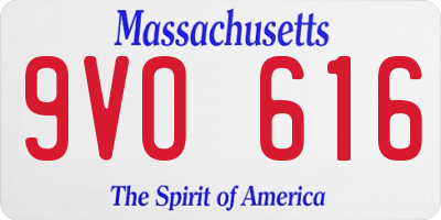 MA license plate 9VO616