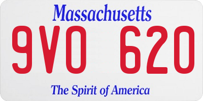 MA license plate 9VO620