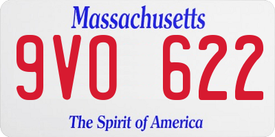 MA license plate 9VO622