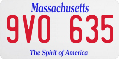 MA license plate 9VO635