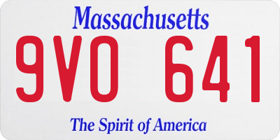 MA license plate 9VO641