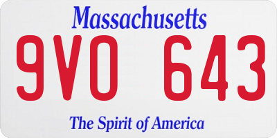 MA license plate 9VO643