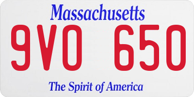 MA license plate 9VO650