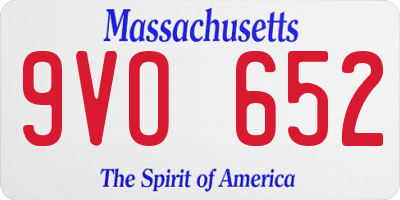 MA license plate 9VO652
