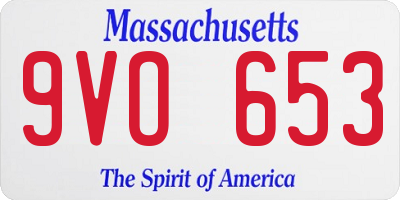 MA license plate 9VO653
