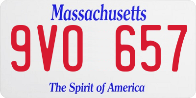 MA license plate 9VO657