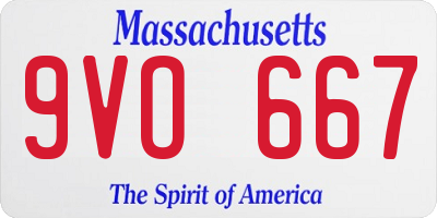 MA license plate 9VO667