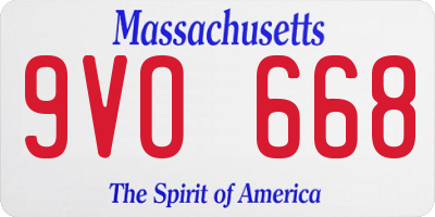 MA license plate 9VO668