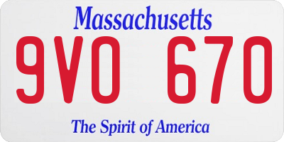 MA license plate 9VO670