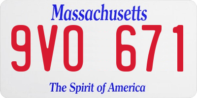 MA license plate 9VO671