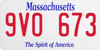 MA license plate 9VO673